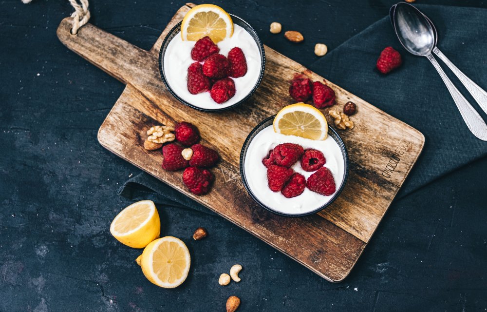 Gezondere no Bake kwarktaartjes met frambozen en citroen