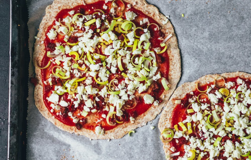 Gezondere pizza van kwarkdeeg