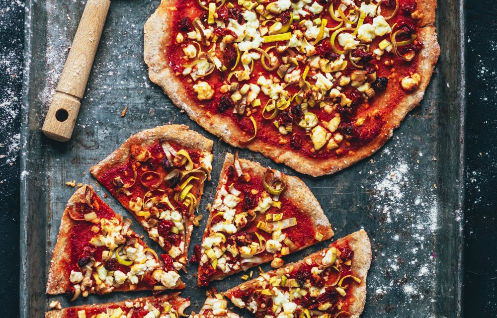 Gezondere pizza van kwarkdeeg