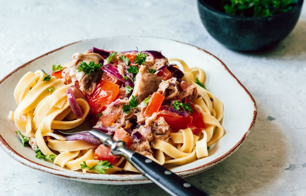 Tagliatelle met makreel