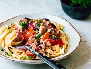 Tagliatelle met makreel