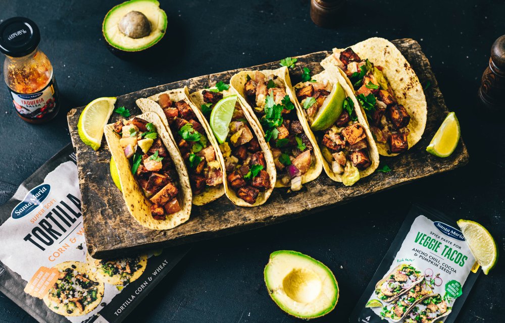 veggie taco's met pompoen