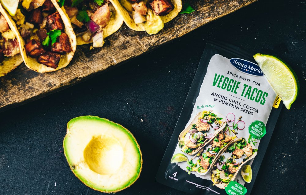 veggie taco's met pompoen