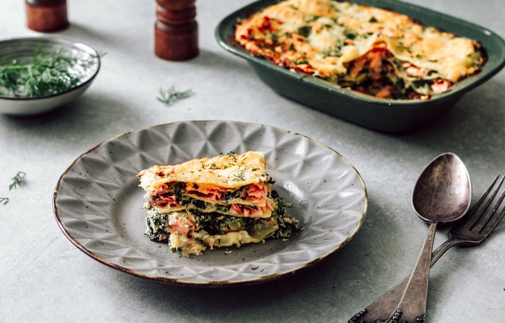 Zalmlasagne
