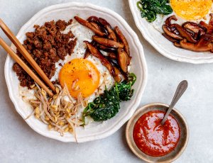 Bibimbap met pulled oats