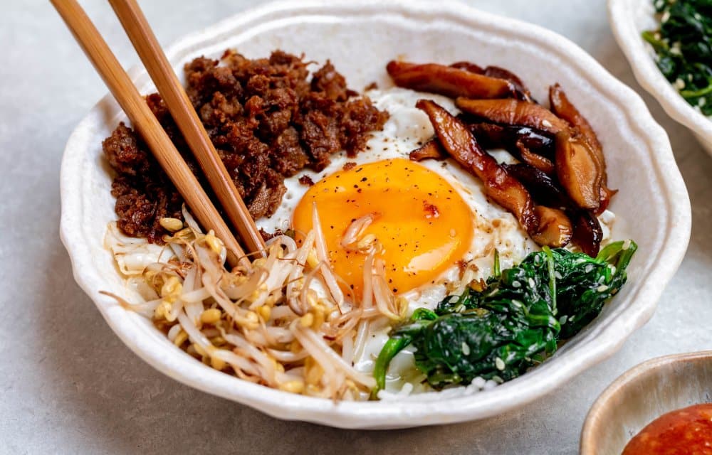 Bibimbap met pulled oats