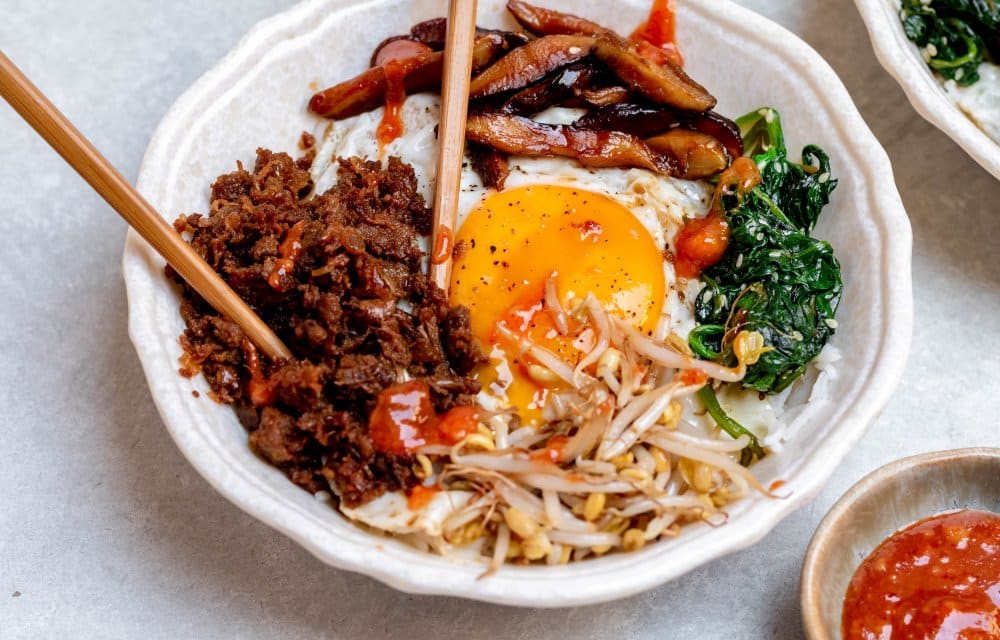 Bibimbap met pulled oats