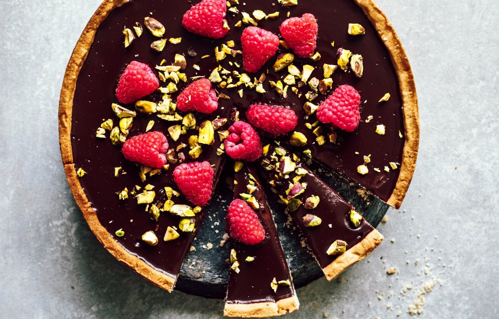 Chocolade ganachetaart met salted caramel