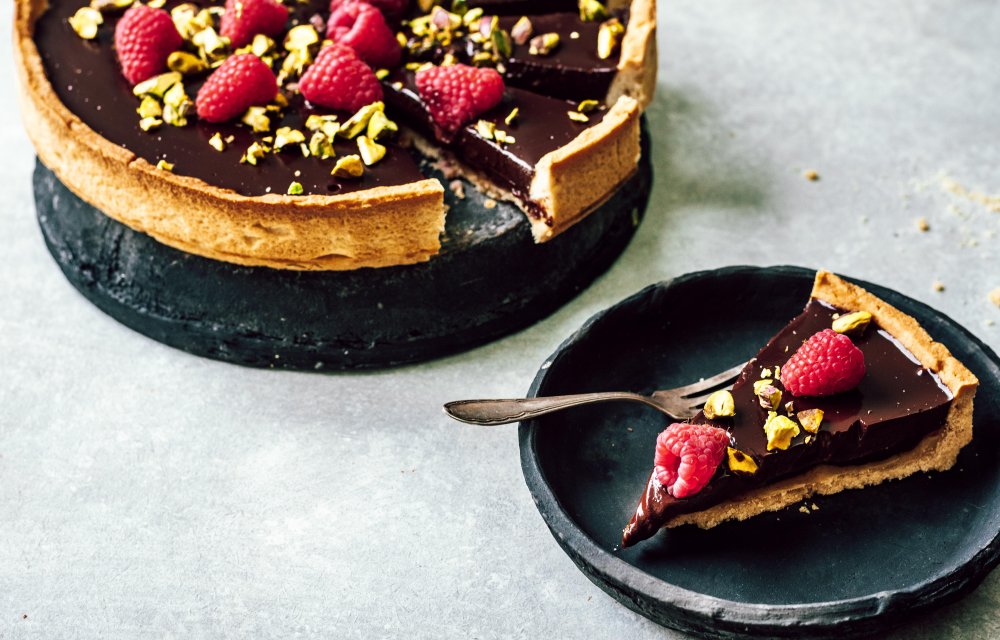 Chocolade ganachetaart met salted caramel