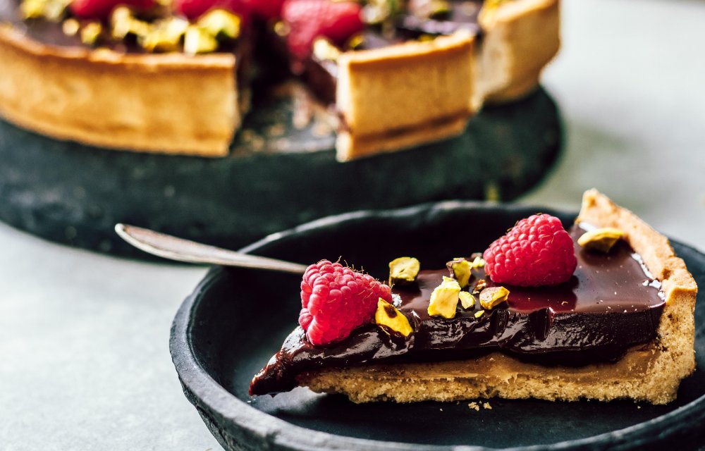 Chocolade ganachetaart met salted caramel