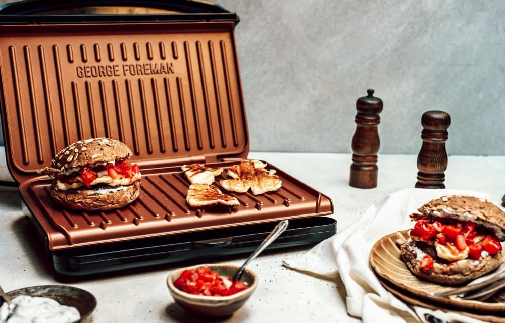 Halloumiburger met gegrilde watermeloen