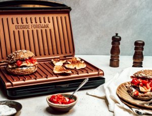 Halloumiburger met gegrilde watermeloen