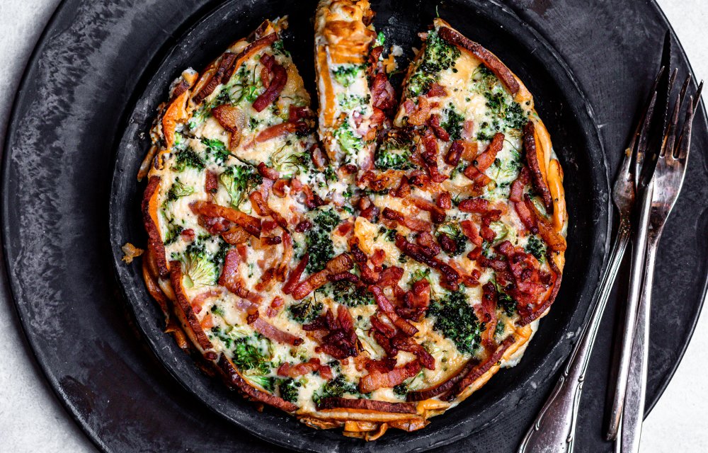 Zoete aardappelquiche