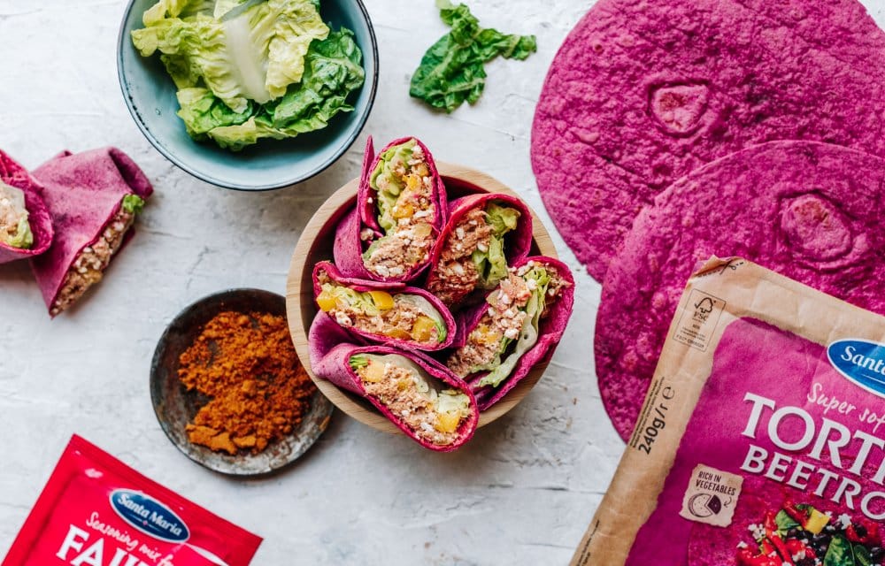 Gezonde tonijn-groentetortilla