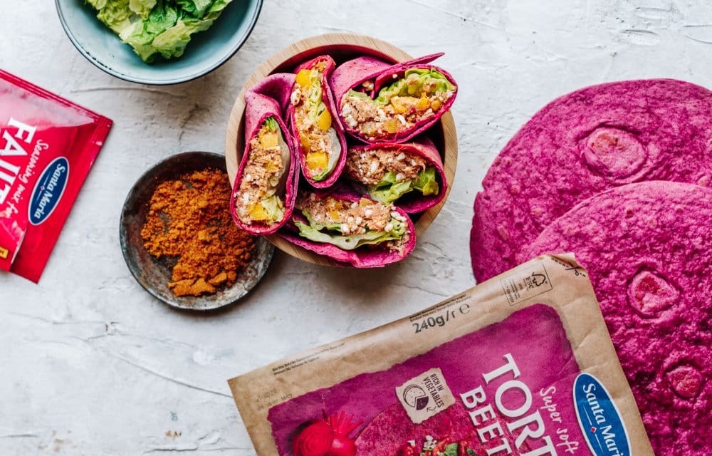 Gezonde tonijn-groentetortilla