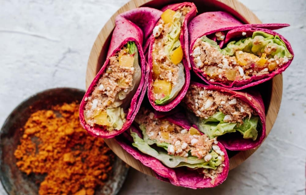 Gezonde tonijn-groentetortilla