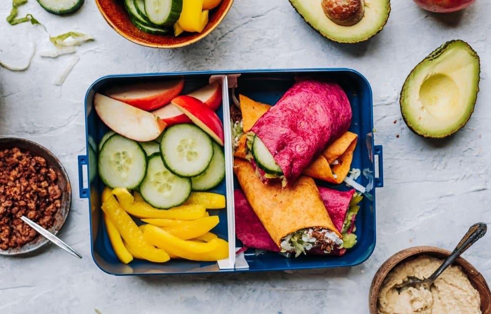 Groente tortillawrap in broodtrommel