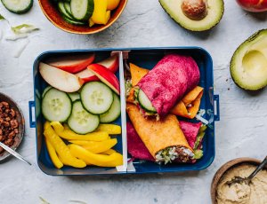 Groente tortillawrap in broodtrommel