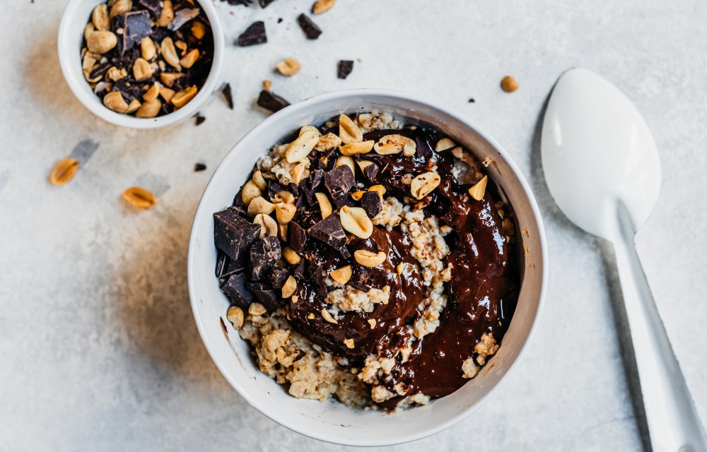 Gezonde snicker havermoutpap