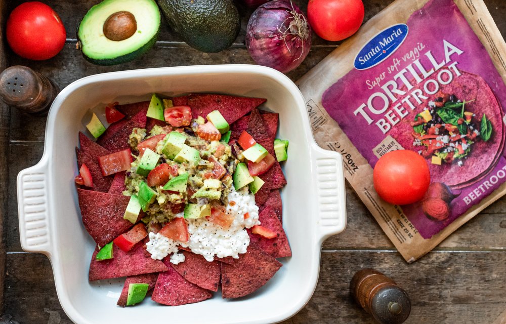 Gezondere schotel met groente tortillachips