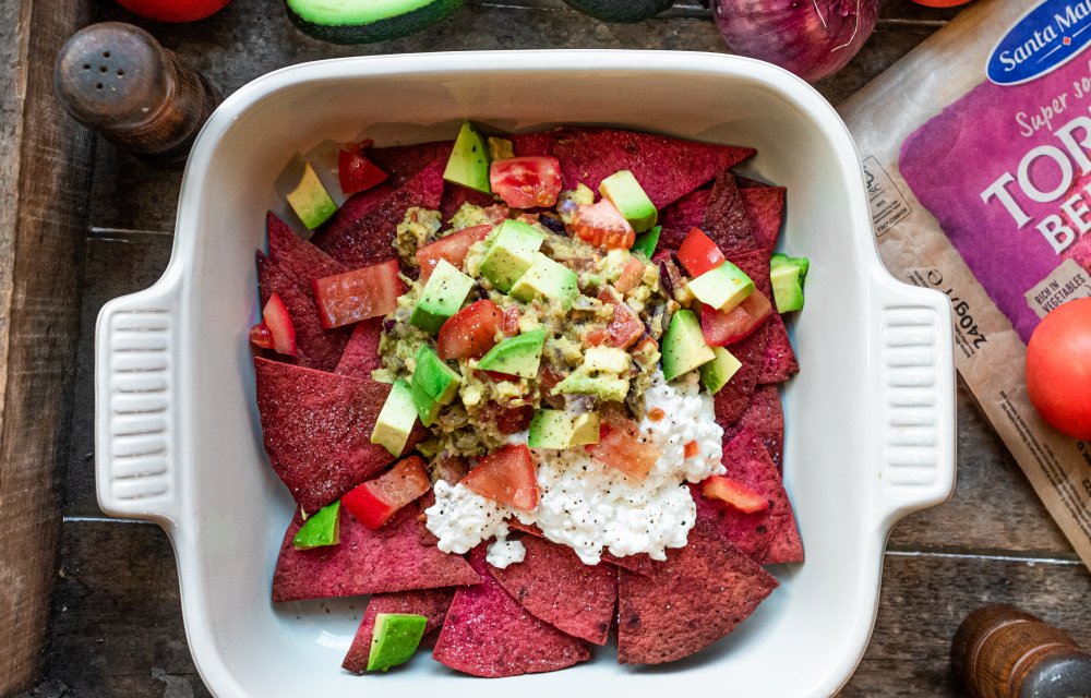 Gezondere schotel met groentetortilla chips