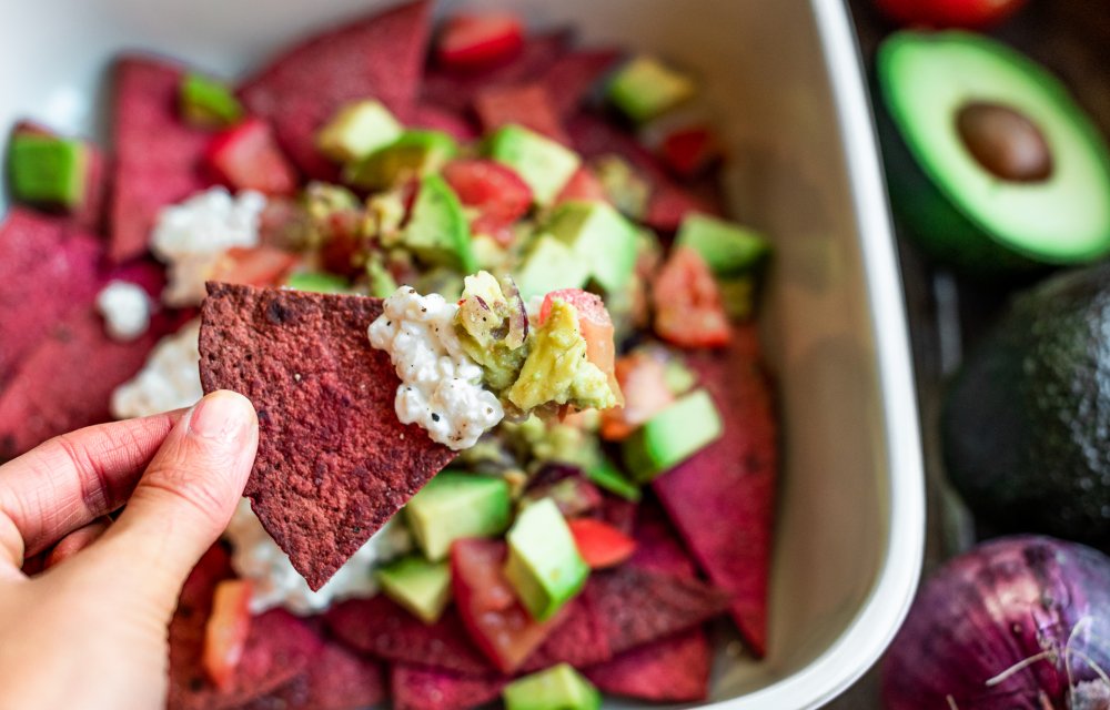 Gezondere schotel met groentetortilla chips