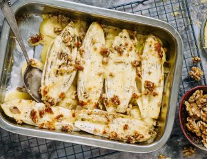 Witlof-aardappelgratin