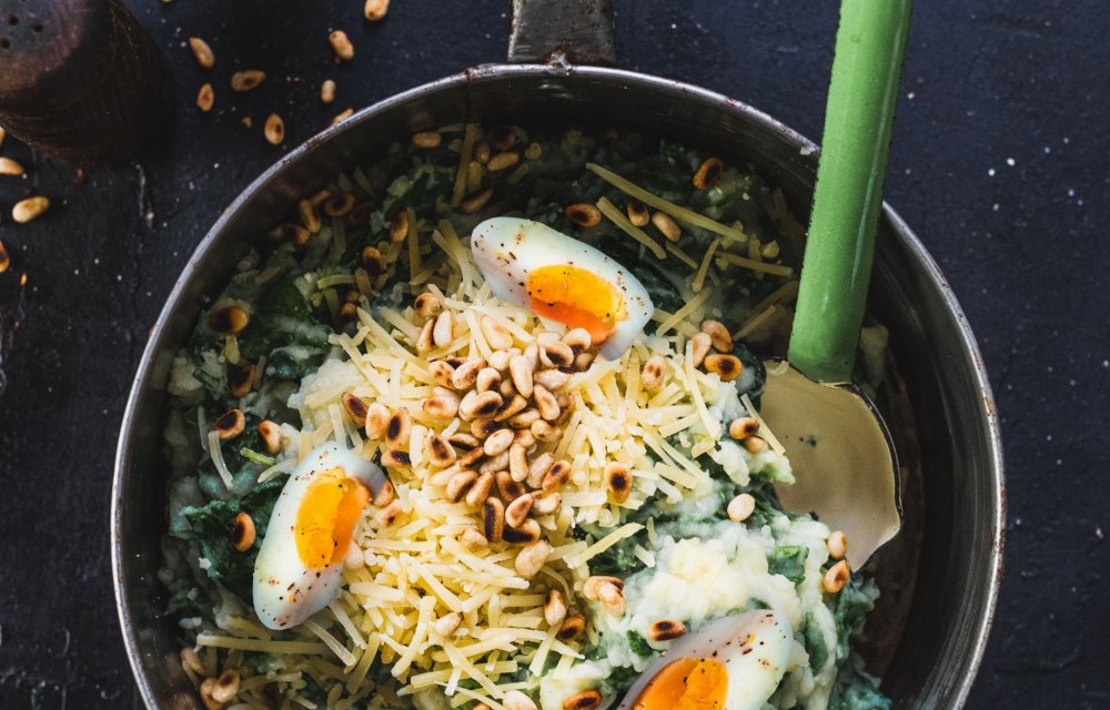 Spinaziestamppot met 5 ingredienten