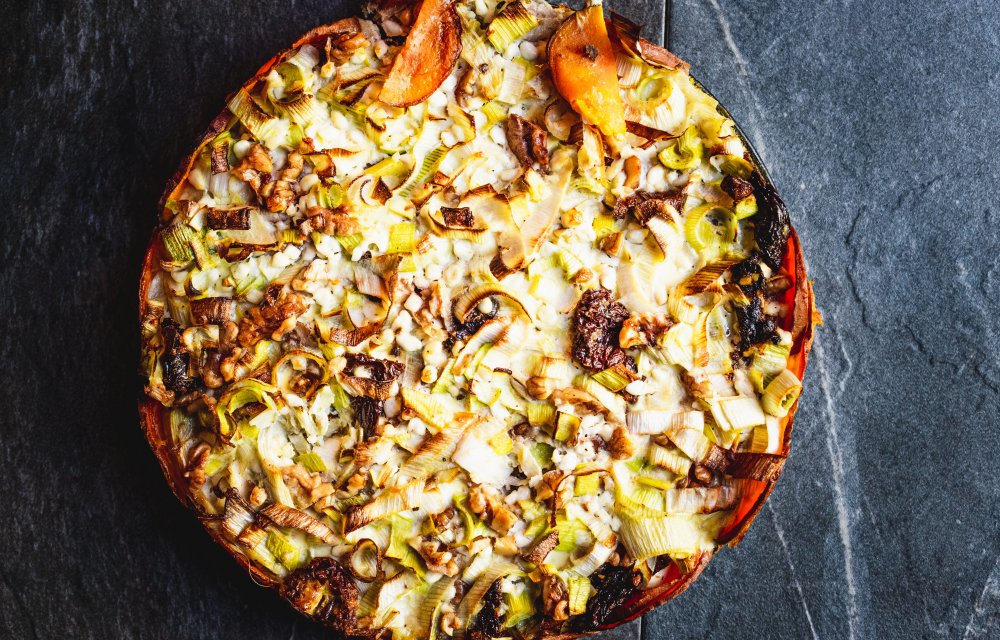 Vega zoete aardappelquiche met 6 ingrediënten