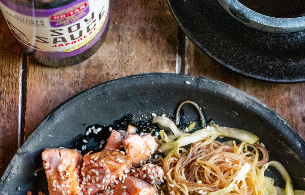 Mihoensalade met zalm met 5 ingrediënten