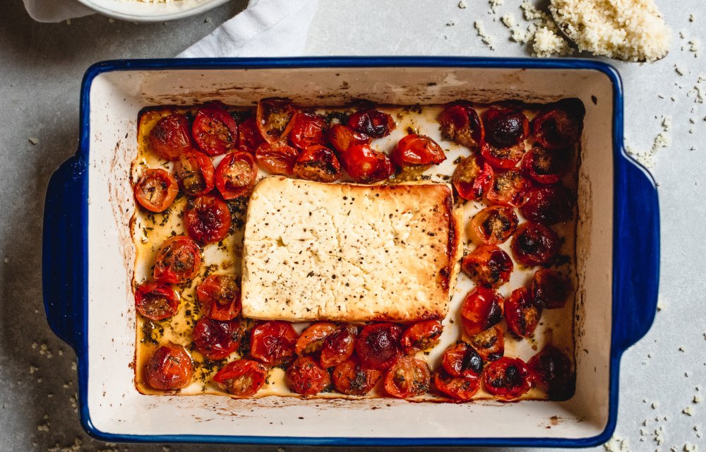Baked feta met couscous met 5 ingredienten