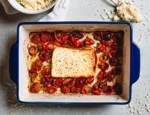 Baked feta met couscous met 5 ingredienten