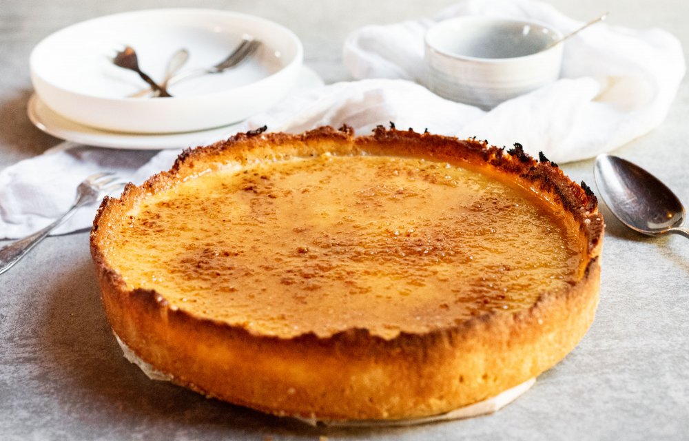 Creme brulee taart met toffee