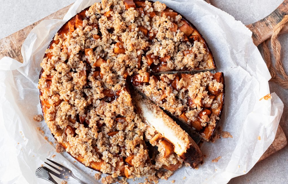 Gezondere apple crumble cheesecake