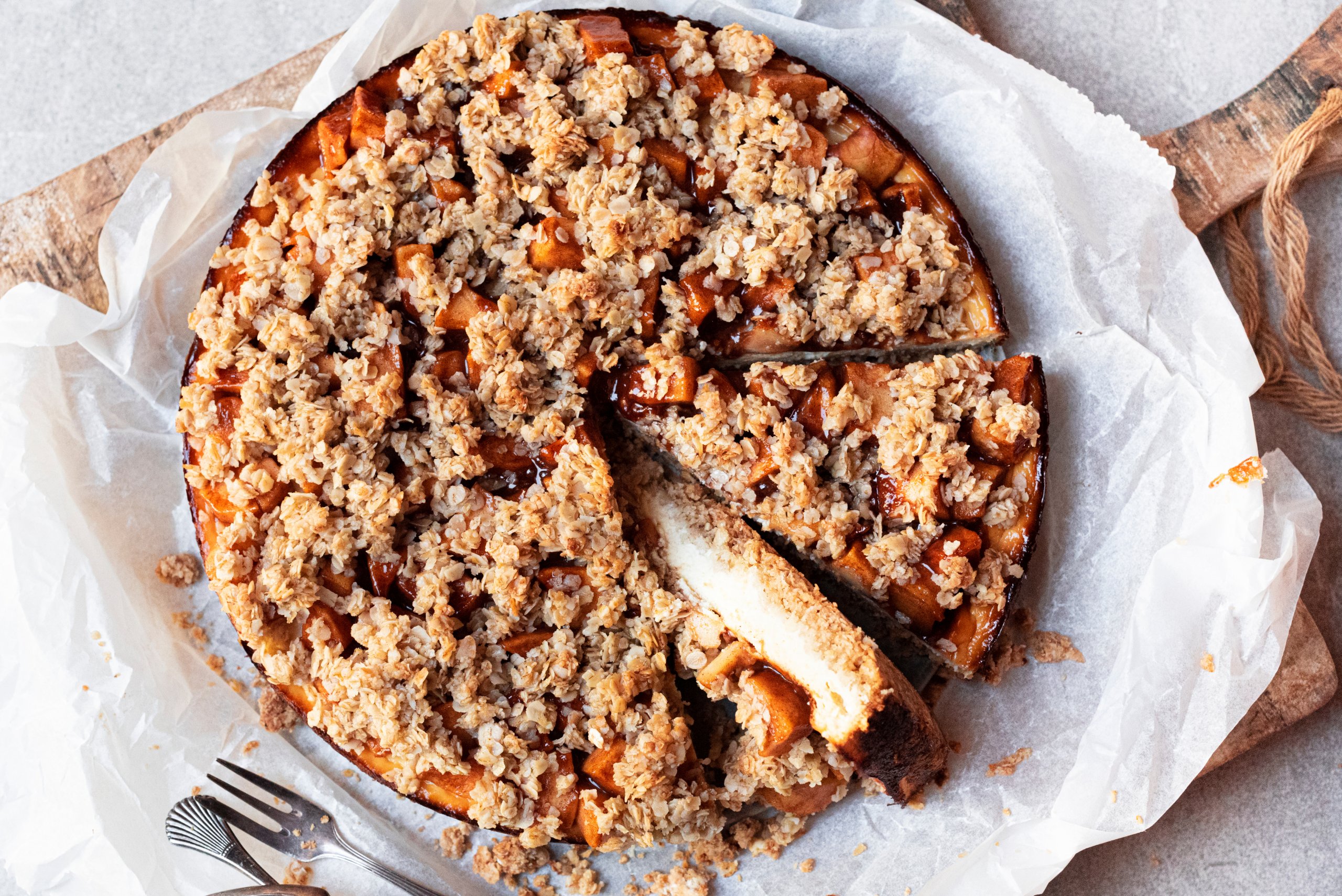 Gezondere apple crumble cheesecake