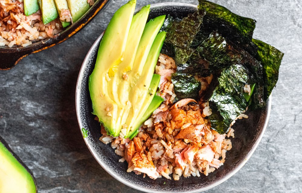 Japanse zalmrijst met 6 ingrediënten