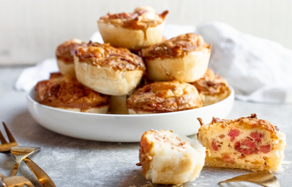 Mini Vega quiche lorraine met 5 ingrediënten