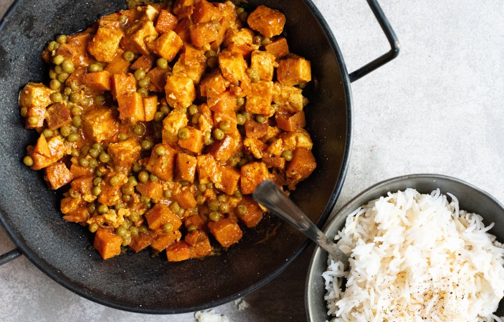 Zoete aardappelcurry