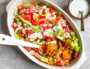 Kapsalon met aardappelcrisps