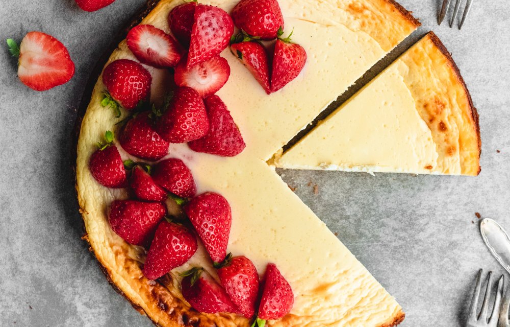 Koolhydraatarme cheesecake met aardbeien