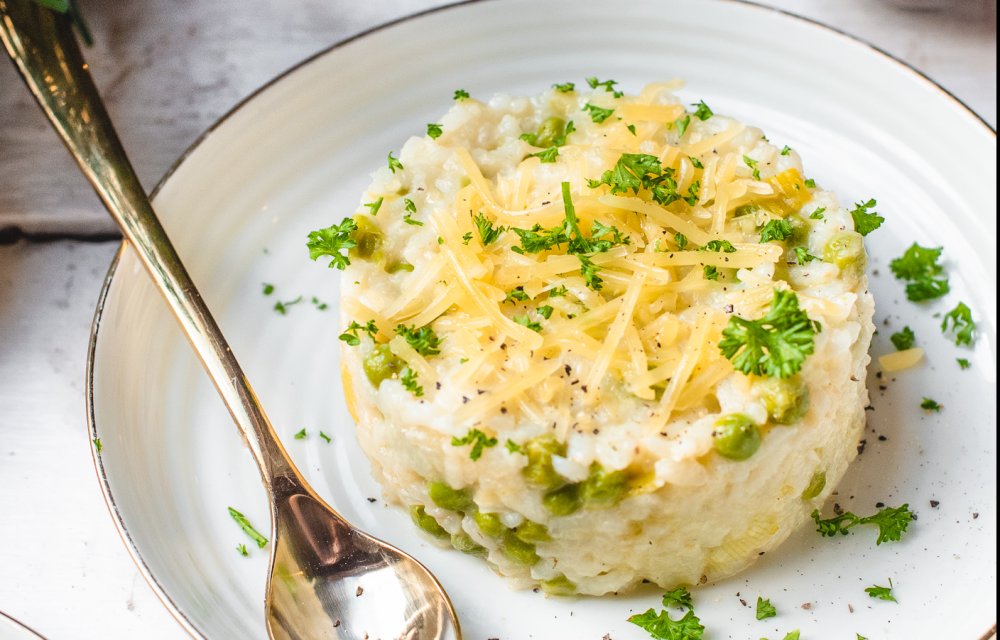 Risotto met doperwten