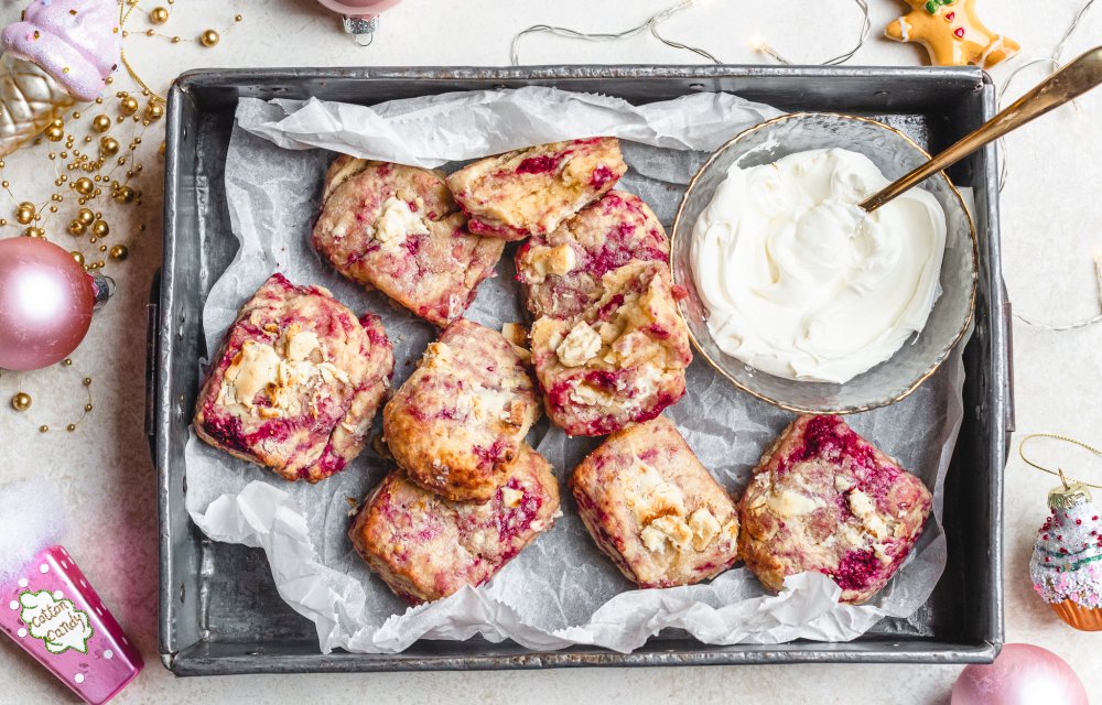 Scones met frambozen