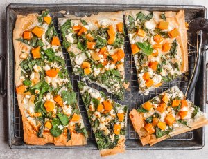 plaattaart met pompoen