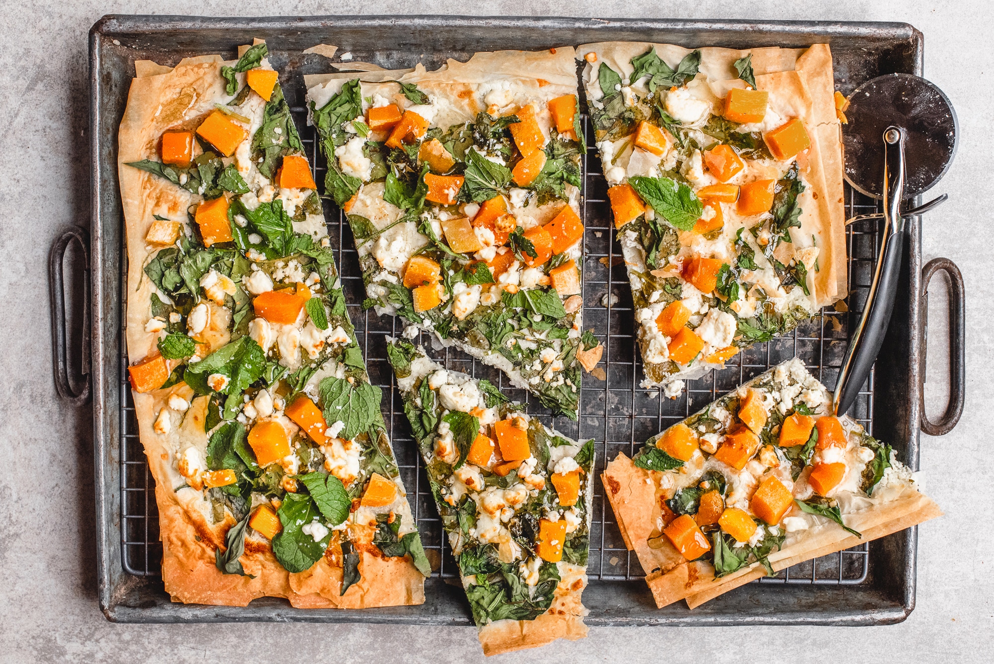 plaattaart met pompoen