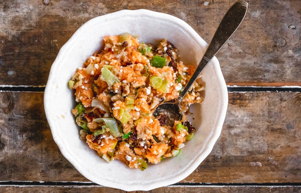 Zoete aardappelstamppot