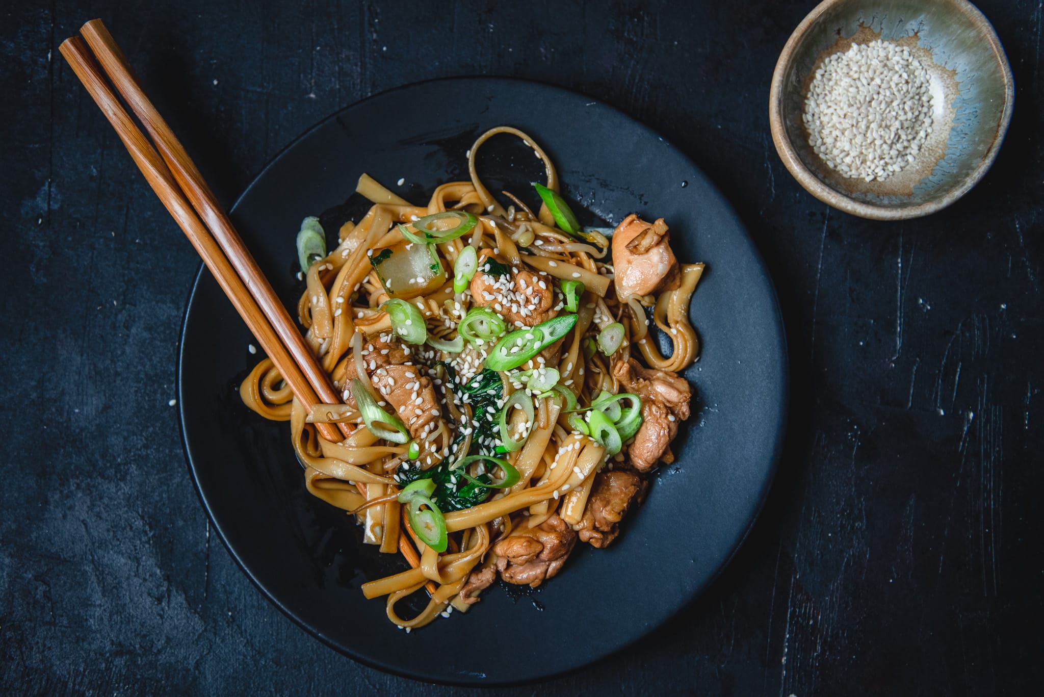 udonnoedels met kip-ketjap