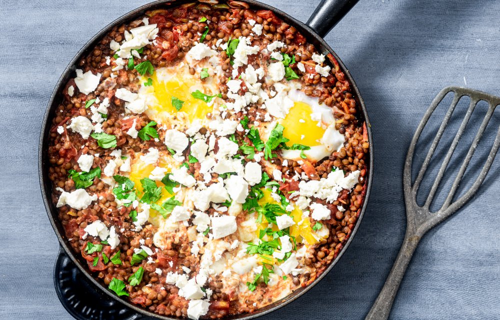 Shakshuka met linzen
