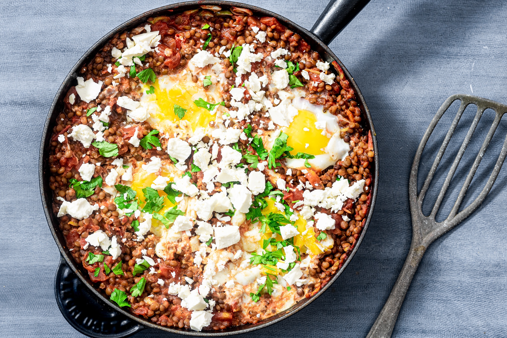 Shakshuka met linzen