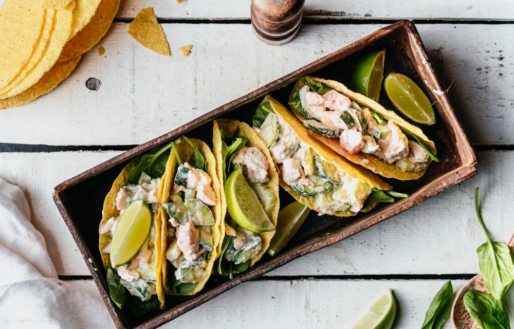 romige zalm taco's