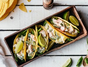 romige zalm taco's